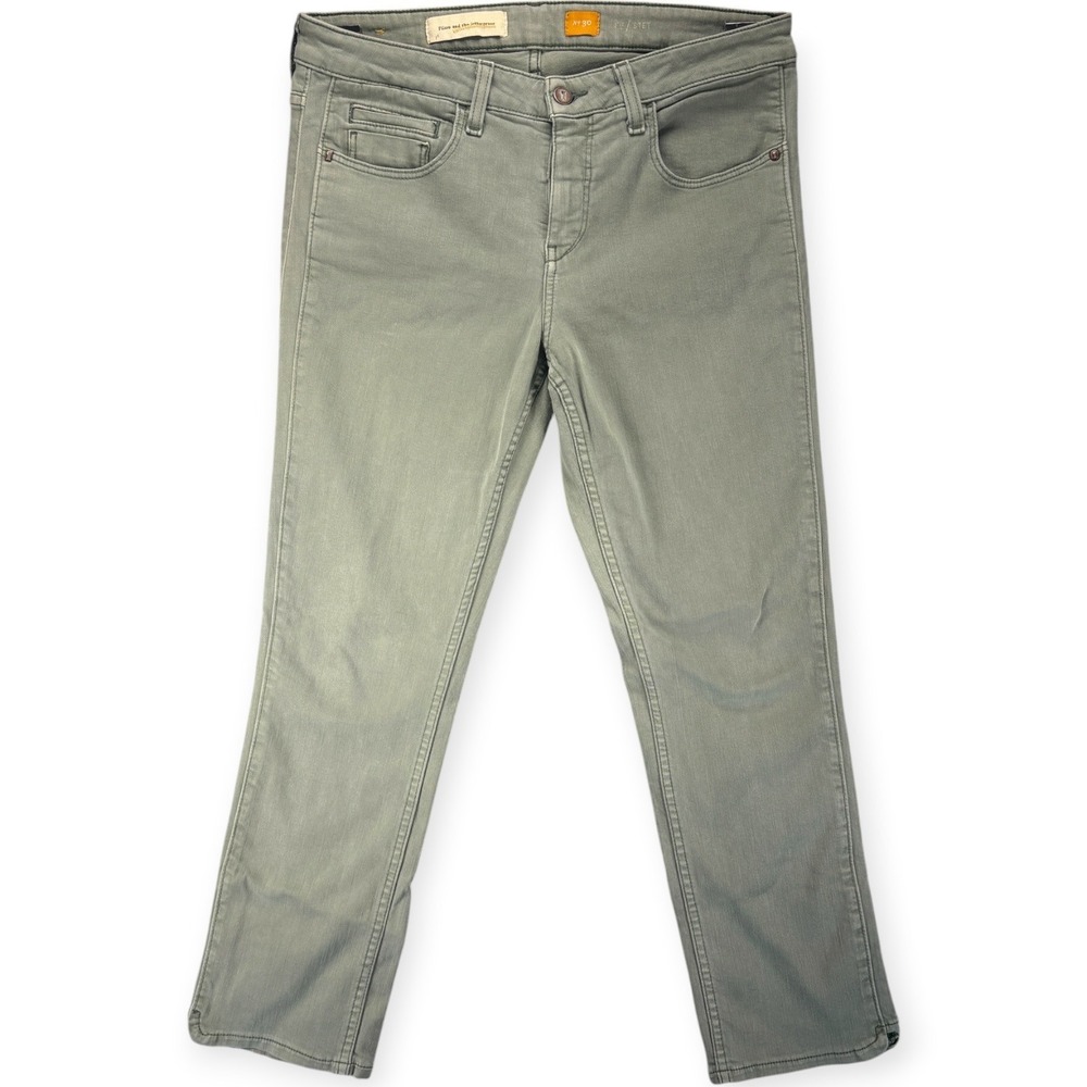 Anthropologie Pilcro Stet Jeans Women 30 Sage Green Slim Straight Stretch Earthy